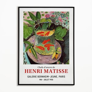 Matisse Exhibition Print, Henri Matisse Goldfish Poster, Famous Abstract Painting, Fauvism, Impressionism, Museum Paris, Home Decor