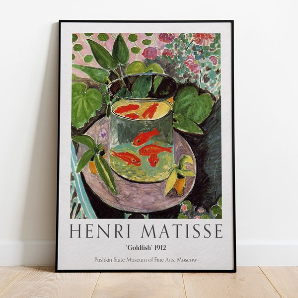 Matisse Exhibition Poster, Henri Matisse Goldfish Print, Abstract Painting, Fauvism, Museum Print, Home Decor, Wall Art