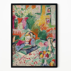 Henri Matisse Art Print, Interior with a Young Girl (Girl Reading), Portrait Painting, Home Decor, Wall Art, Poster Without Text