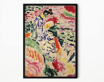 Matisse Art Print, Vrouw naast het water, La Japonaise, Impressionistische landschap schilderij, Galerie kwaliteit Poster, Kunst aan de muur, Home Decor