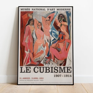 Affiche Picasso Le Cubisme, IMPRESSION DE HAUTE QUALITÉ, Pablo Picasso, Les Demoiselles d’Avignon, Musée d’Art Moderne, Décoration Intérieure