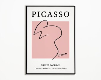 Picasso Line Art Posters, La Souris, Impression de musée, Dessin au trait, Art minimaliste, Dessin animalier, Idée cadeau, Décoration intérieure, Art mural