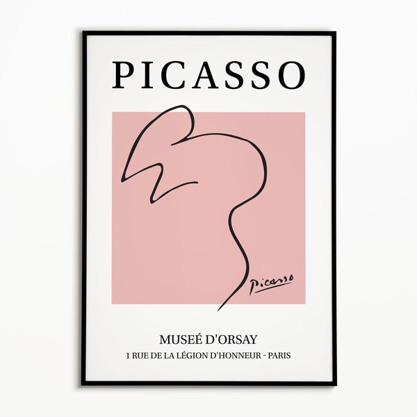 Picasso Line Art Posters, La Souris, Impression de musée, Dessin au trait, Art minimaliste, Dessin animalier, Idée cadeau, Décoration intérieure, Art mural