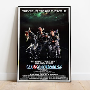 Ghostbusters Movie Poster, Film and Theatre Posters, Retro 80's Home Decor, Wall Art