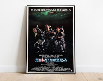 Ghostbusters Movie Poster, Film and Theatre Posters, Retro 80's Home Decor, Wall Art