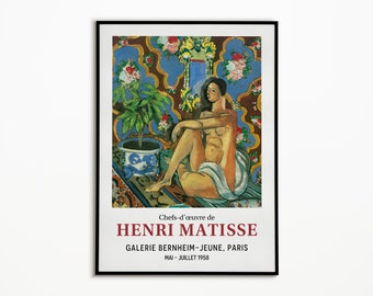 Matisse Exhibition Art Print, Decorative Figure on an Ornamental Background, Famous Painting, Museum, Impressionism, Home Decor