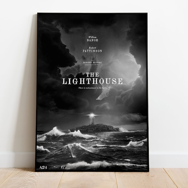 Lighthouse Movie Poster, HIGH QUALITY PRINT, Willem Dafoe and Robert Pattinson Movie Poster, Home Decor, Black and White