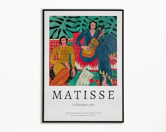 Matisse Poster, Henri Matisse La Musique Print, De Muziek, Impressionistische schilderkunst, Beroemde schilderkunst, Fauvisme, Home Decor, Kunst aan de muur