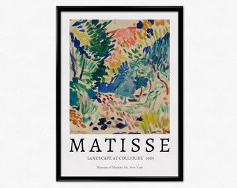 Matisse Exhibition Print, Henri Matisse Landscape at Collioure Poster, Matisse Collioure , Abstract Painting, Fauvism, Home Decor, Wall Art