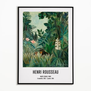 Henri Rousseau Poster, The Equatorial Jungle, Impressionism, Avant-Garde Print, Jungle and Animals, Home Decor, Wall Art