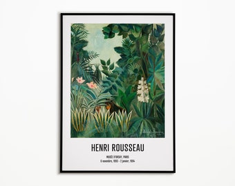 Henri Rousseau Poster, De Equatoriale Jungle, Impressionisme, Avant-Garde Print, Jungle en Dieren, Home Decor, Kunst aan de muur