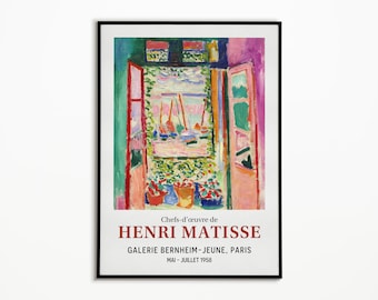 Matisse Exhibition Art Print, Henri Matisse Open Window Poster, Matisse Collioure, Famous Painting, Impressionism, Museum Paris, Home Decor
