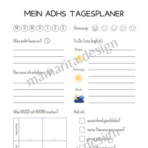 Planificador diario TDAH para niños y adolescentes I planificador I calendario I diario I cuaderno