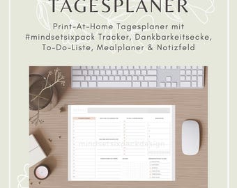 Tagesplaner | To-Do-Liste | MindsetSixpack Planer | Print-At-Home Planer | Organisation | Planer | PDF | ADHS | Produktivität