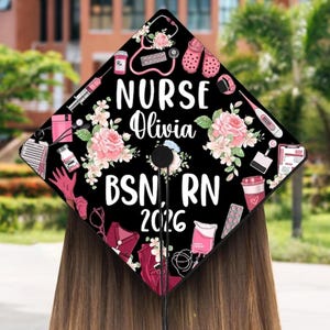 Nurse Graduation Cap Topper, RN Grad Cap Topper, Class of 2026, New Nurse Gift, Nursing Graduation Decoration, Nurse Stuff