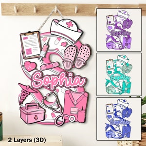 Nurse Gift, Nurse Door Sign, RN NICU Nurse School, Custom Hanger Sign ...