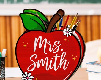 Teacher Appreciation Gift, Personalized Teacher Pencil Holder, Office Decor Custom Pen Holder Teacher's Gift, Back To School, Desk Organizer