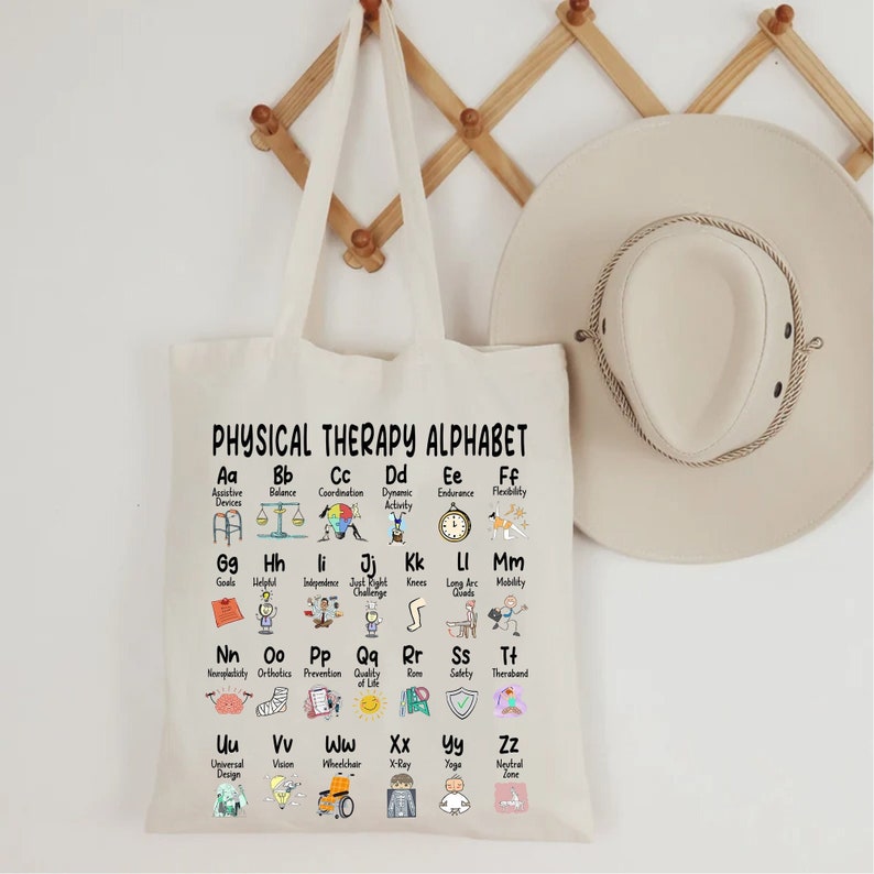 Physical Therapy Alphabet Tote Bag ABC of Physical Therapy - Etsy