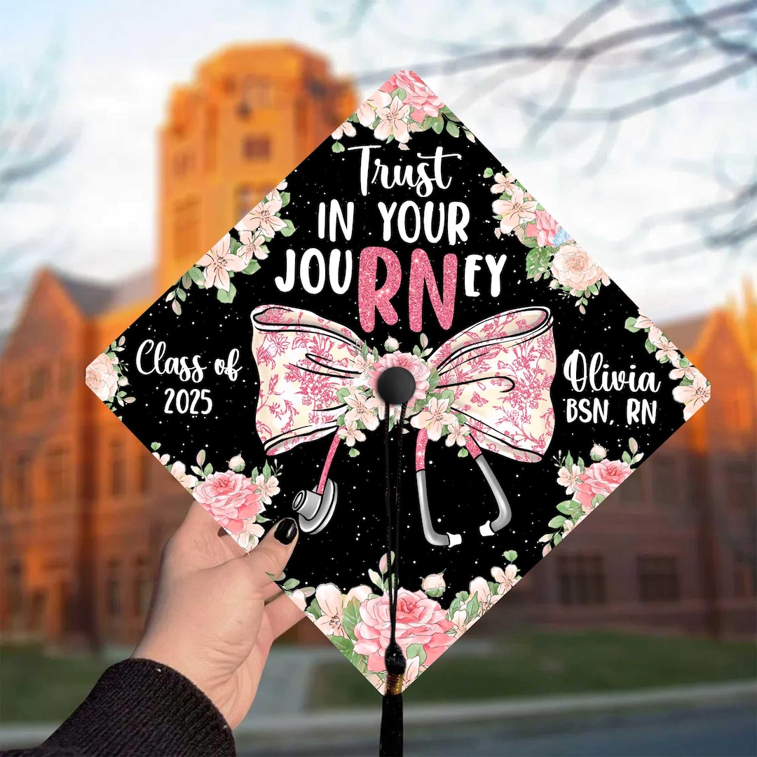 Personalized RN Nursing Grad Cap Topper, Nurse Graduation Cap Topper ...