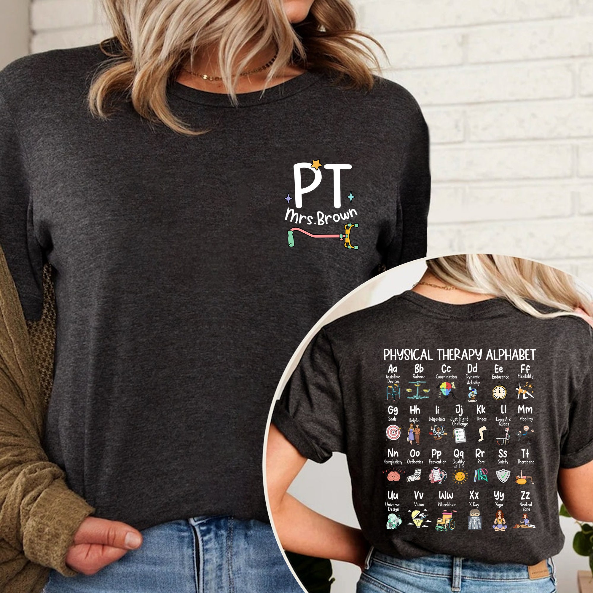 c-boy style(5点)PHYSICALTHERAPY T-shirt L Physical Therapy Shirt, Physical Therapy Alphabet Shirt