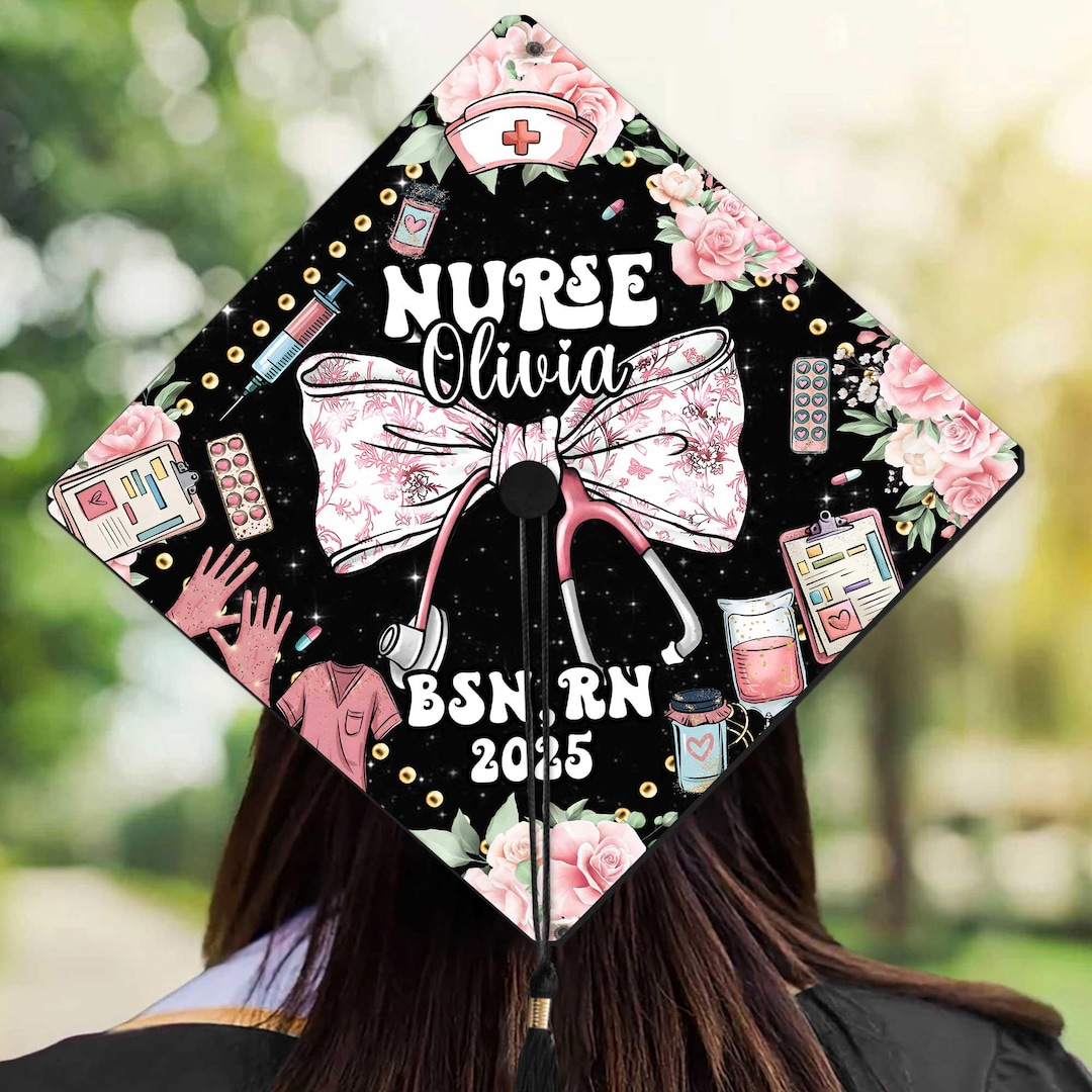 Personalized RN Grad Cap Topper, Nurse Graduation Cap Topper, Class of ...