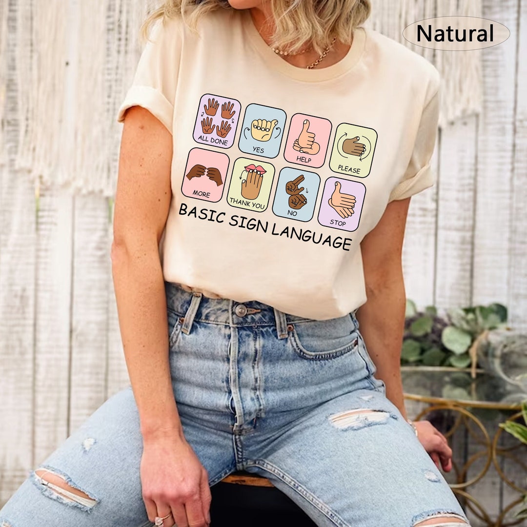 Basic Sign Language Shirt, Sign Language Shirt, ASL Shirt, Speech ...