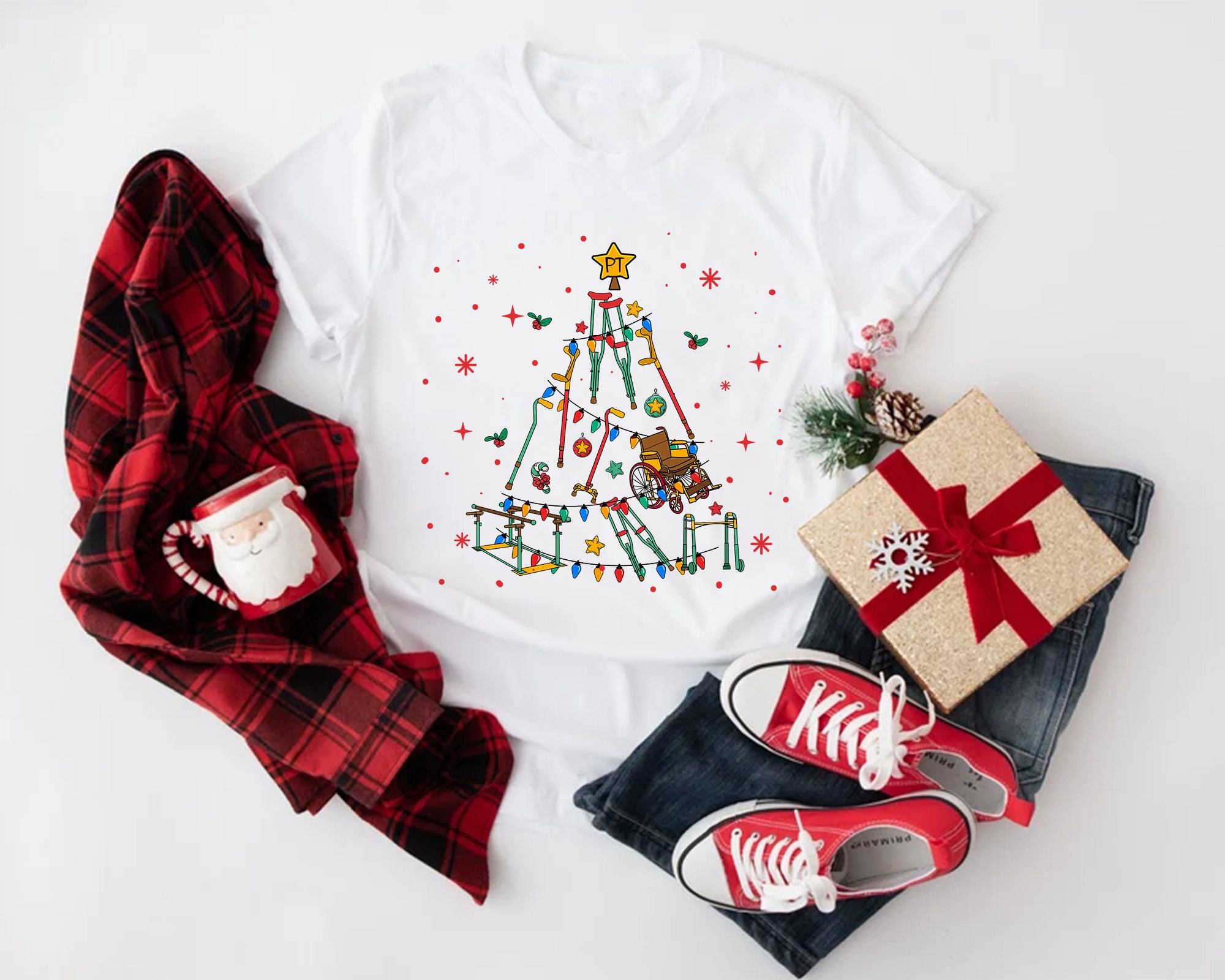 Discover Christmas Physical Therapist Tree Shirt, Physical Therapist Christmas Tree Shirt