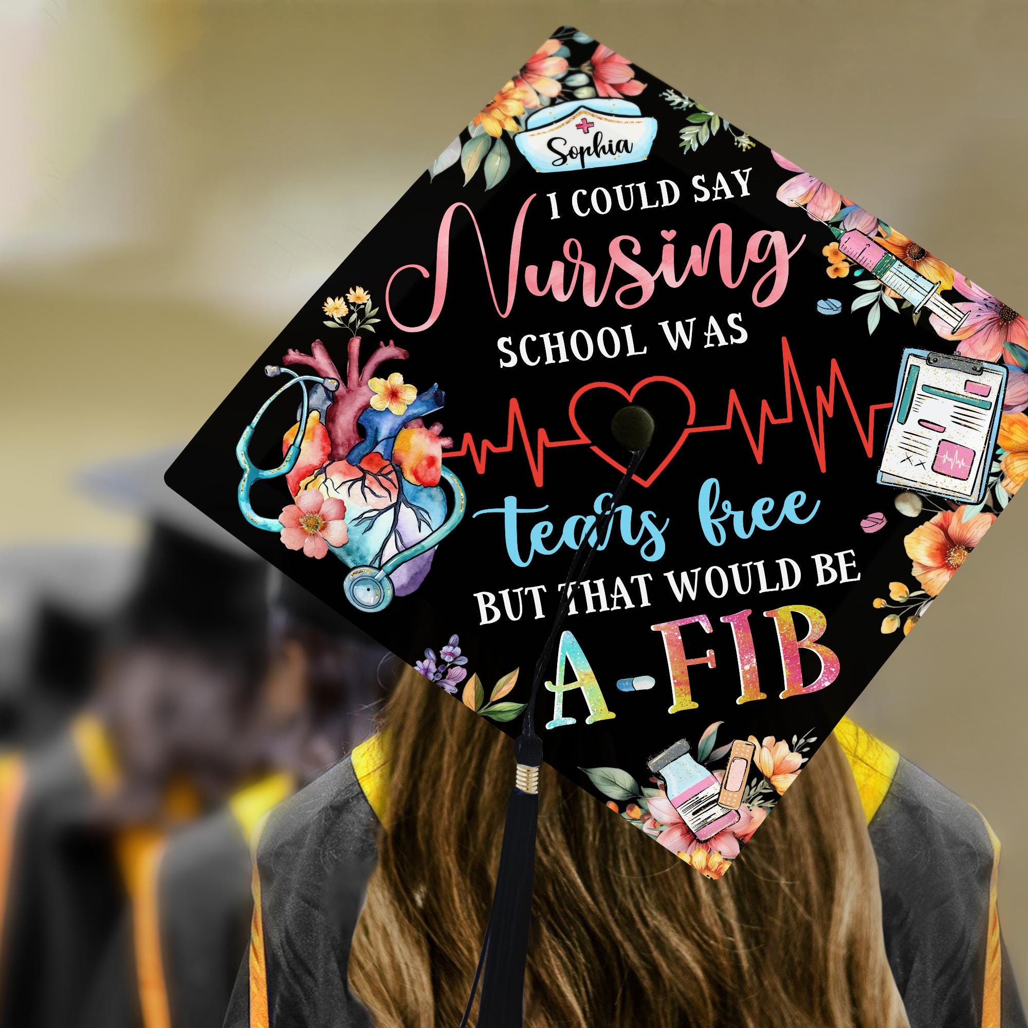 Nurse Graduation Cap Topper, RN Grad Cap Topper, Nursing Graduation ...