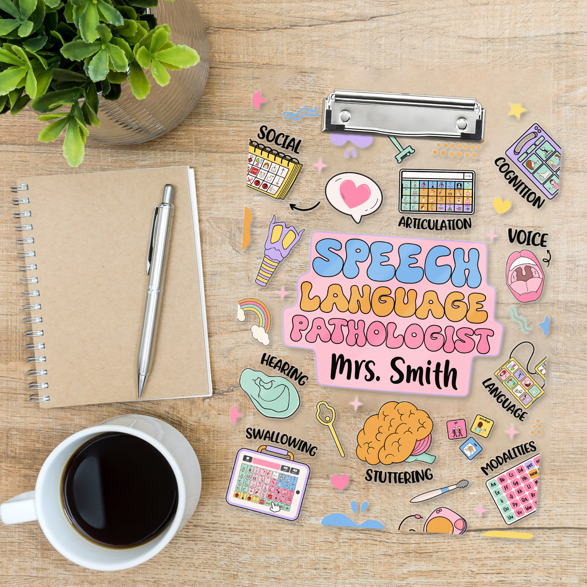 Speech Therapist Clipboard, Speech Pathologist Clipboard, SLP Teacher Name Clipboard, Speech Therapy Acrylic Clipboard, New SLP Gift