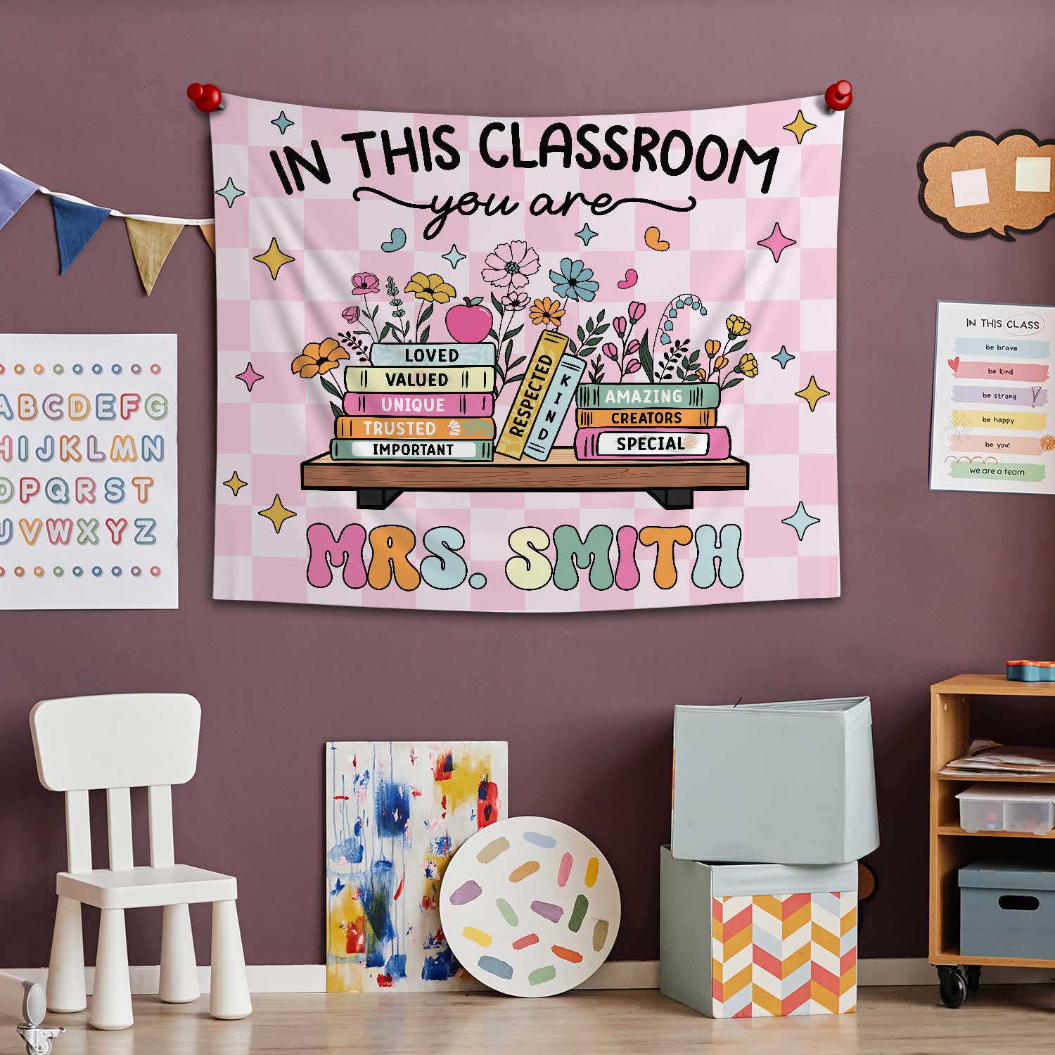 Tapestry Scool Custom Teacher Tapestry Classroom Tapestries, Teacher Appreciation ...