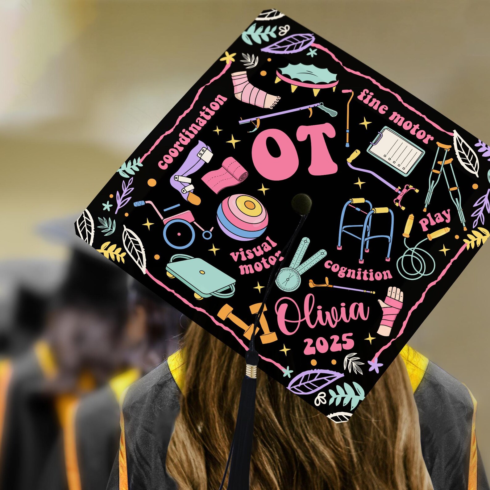 Ot Graduation Pin Occupational Therapy Graduation Cap Topper, OT Grad Cap Decorations ...