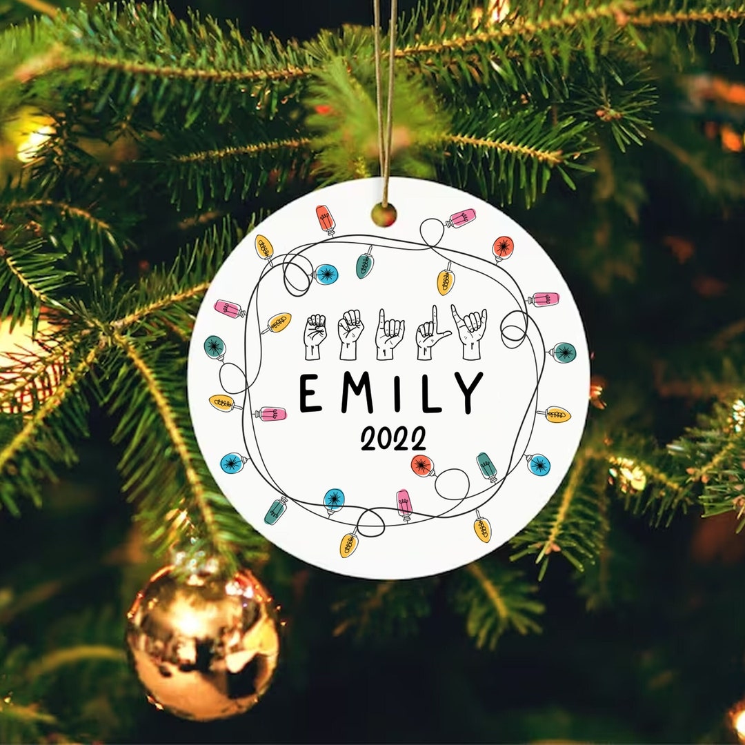 Personalized Sign Language Ornament, Custom Name Sign Language Ornament