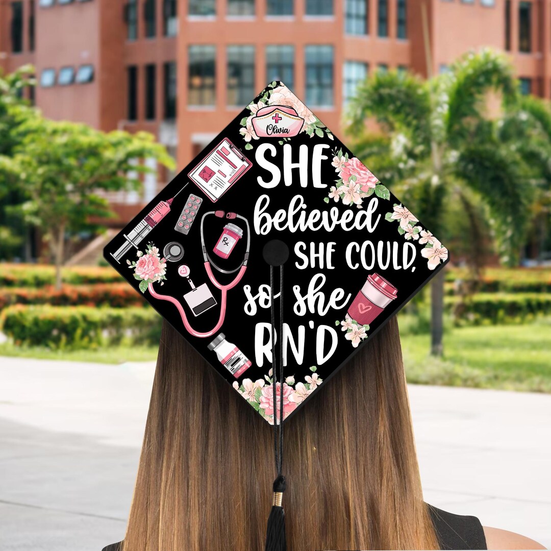 Nurse Graduation Cap Topper, RN Grad Cap Topper, Class of 2025, Nursing ...