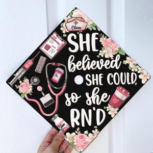 Nurse Graduation Cap Topper, RN Grad Cap Topper, Class of 2025, Nursing ...