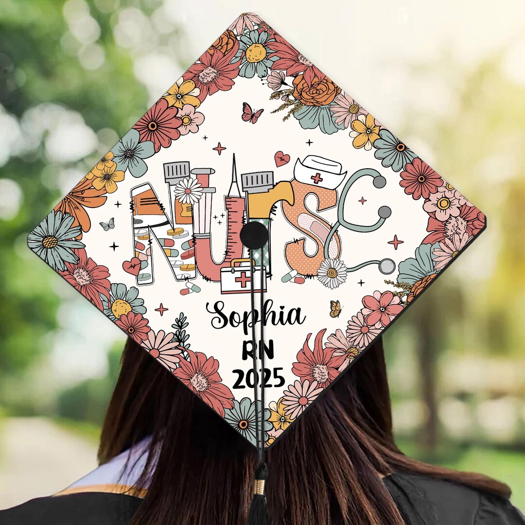 Nurse Graduation Cap Topper, RN Grad Cap Topper, Nursing Graduation ...