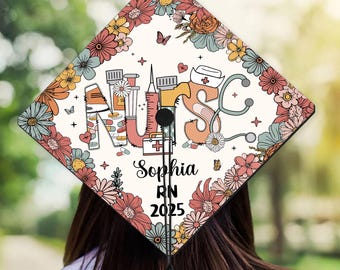 Nurse Graduation Cap Topper, RN Grad Cap Topper, Nursing Graduation Decoration, Class of 2025, New Nurse Gift, Nurse Stuff