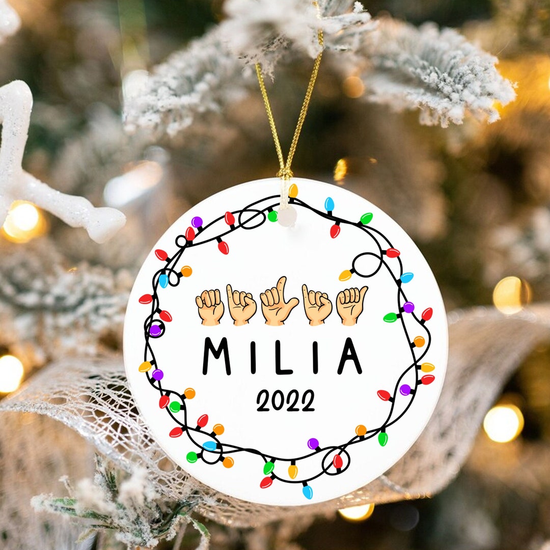 Custom Sign Language Ornament, Personalized Name Sign Language Ornament
