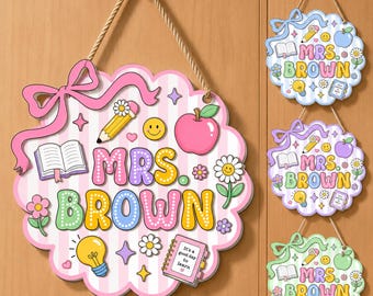 Personalized 3D Teacher Door Sign: Back to School Classroom Decor, Teacher Name Sign, Teacher Appreciation Gifts, Teacher Gift