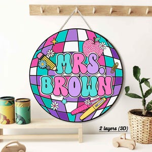 Personalized Teacher Door Sign, Teacher Gifts, Classroom Door Hanger, Welcome Teacher Sign, Teacher Appreciation Gift, Back To School