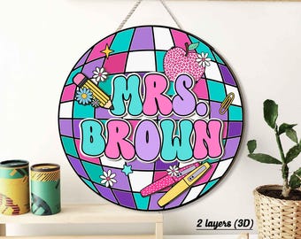 Personalized Teacher Door Sign, Teacher Gifts, Classroom Door Hanger, Welcome Teacher Sign, Teacher Appreciation Gift, Back To School