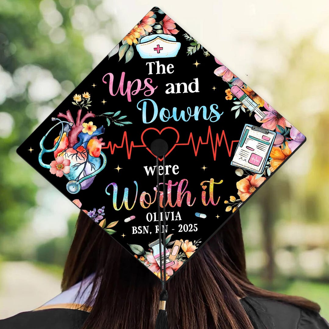 Nurse Graduation Cap Topper, RN Grad Cap Topper, Class 2025 Graduation ...