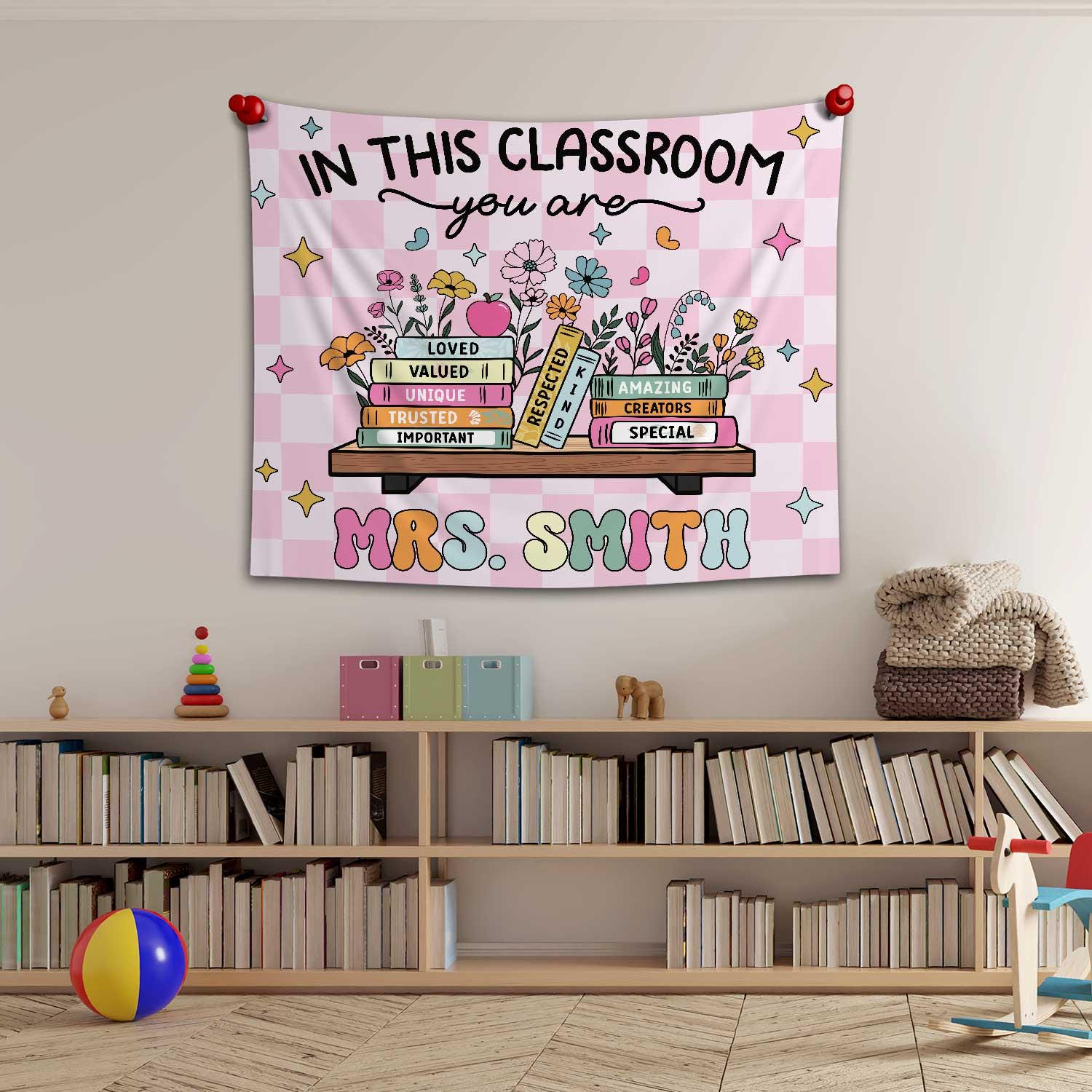 Tapestry Scool Custom Teacher Tapestry Classroom Tapestries, Teacher Appreciation ...