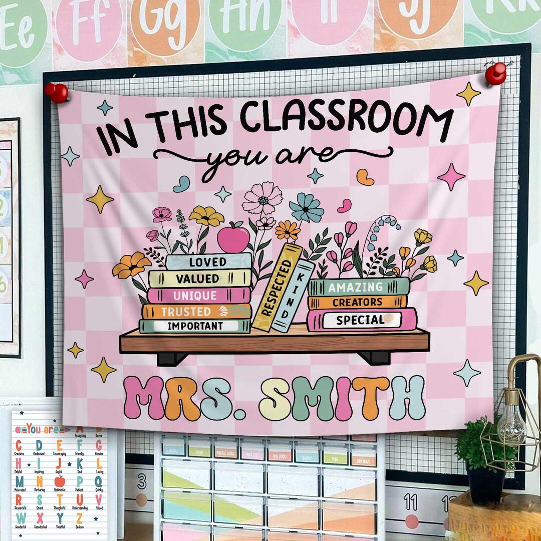 Tapestry Scool Custom Teacher Tapestry Classroom Tapestries, Teacher Appreciation ...