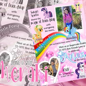 My Little Pony Photo Birthday Invitations, My Little Pony Invites, Custom My Little Pony Photo Invitation, Custom Designed Photo