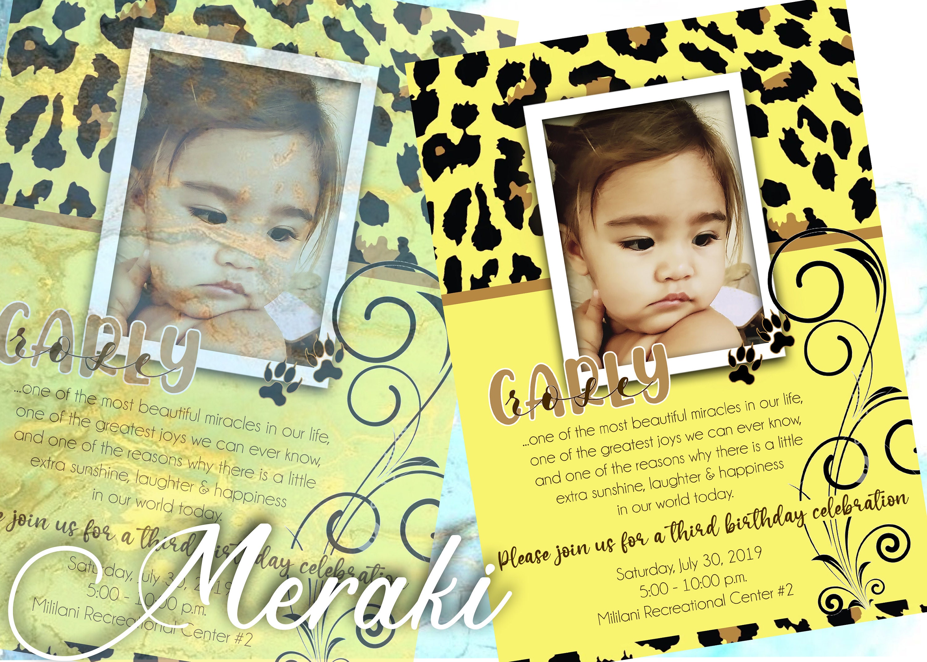 Leopard Baby Shower Invite. Custom Invitation Design Digital File