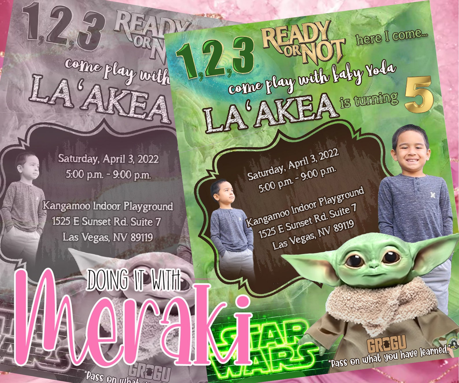 Baby Yoda Invitation Star Wars Invite Grogu Invitation Etsy