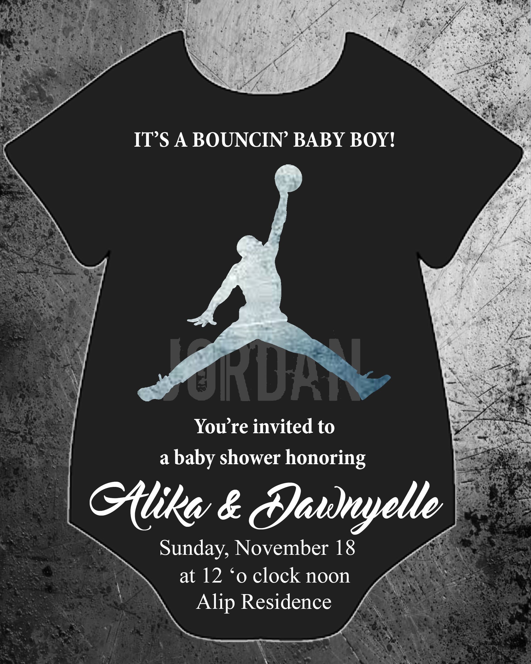 Baby Jordan Invitation Etsy