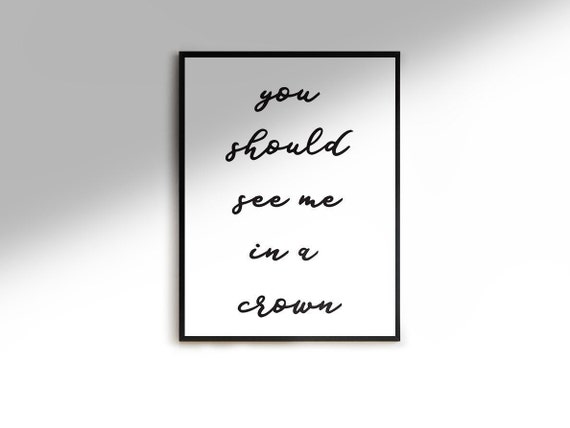 Billie Eilish You Should See Me in a Crown Printable Lyrics | Etsy