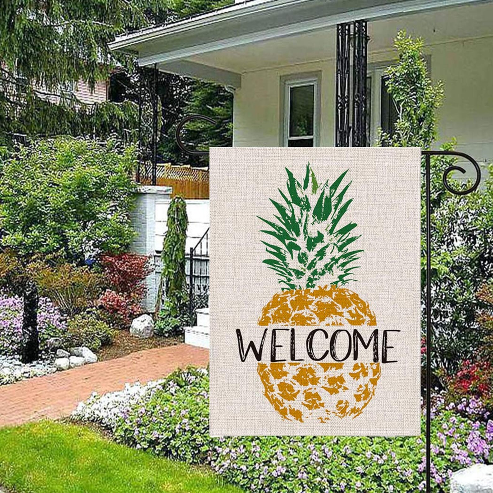 Pineapple Garden Flag Home Decoration Etsy
