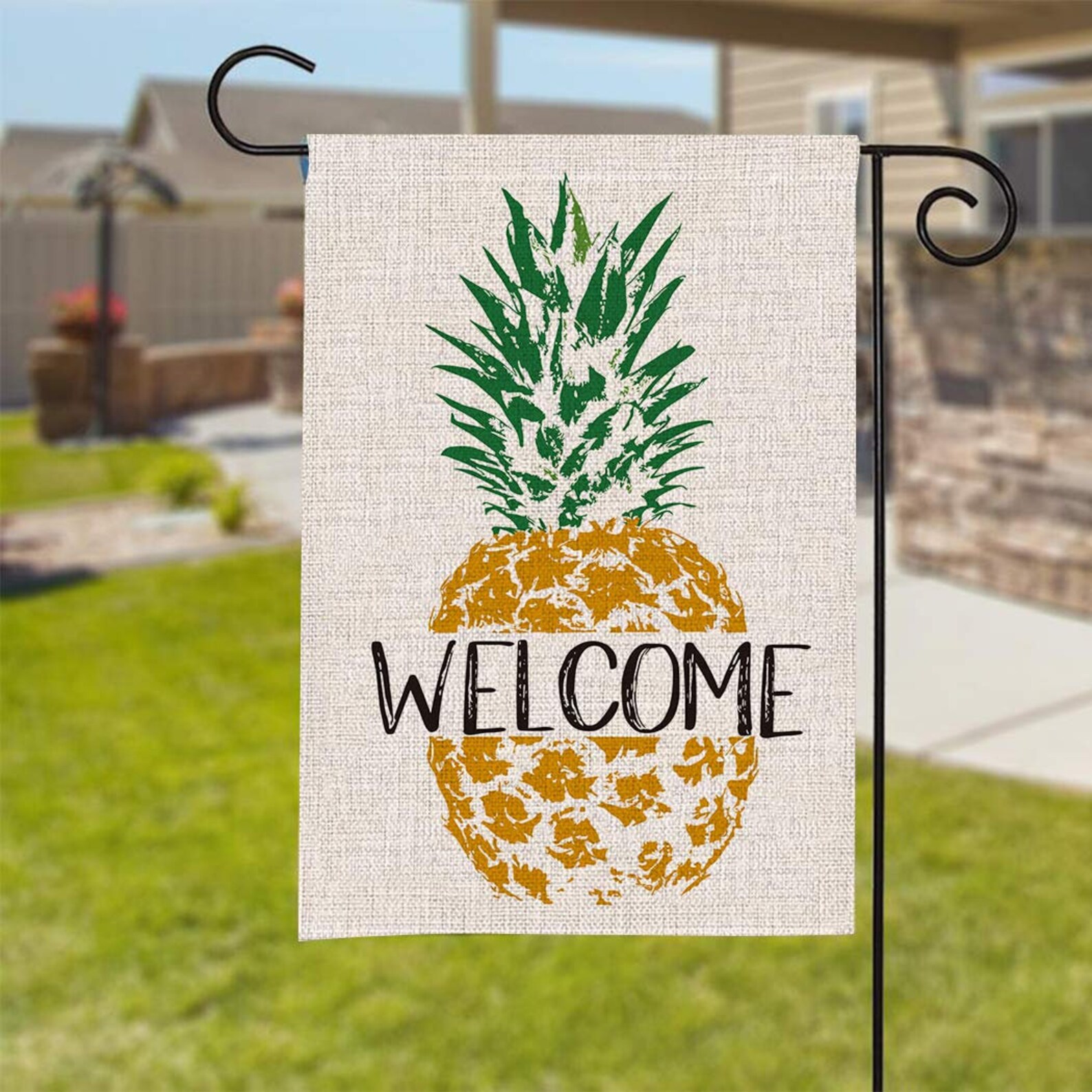 Pineapple Garden Flag Home Decoration Etsy